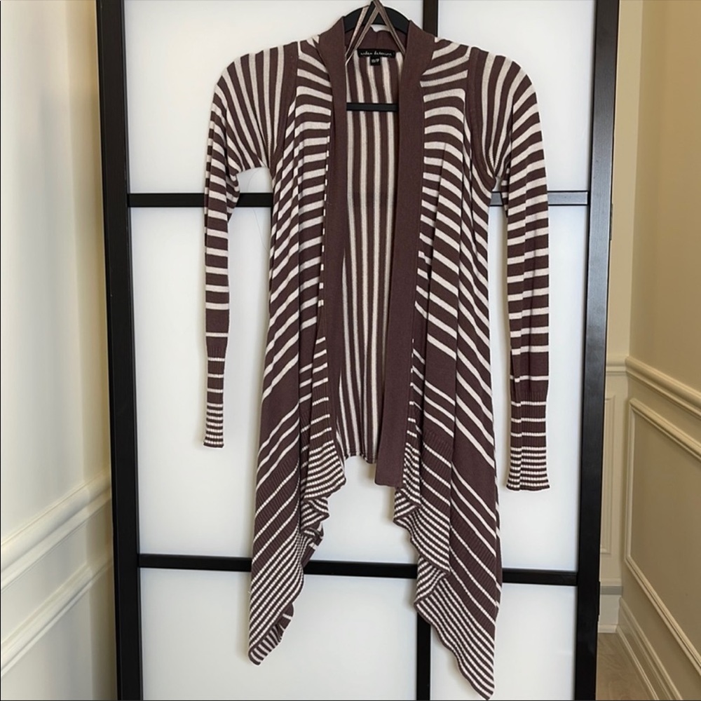 Brown and white striped cardigan